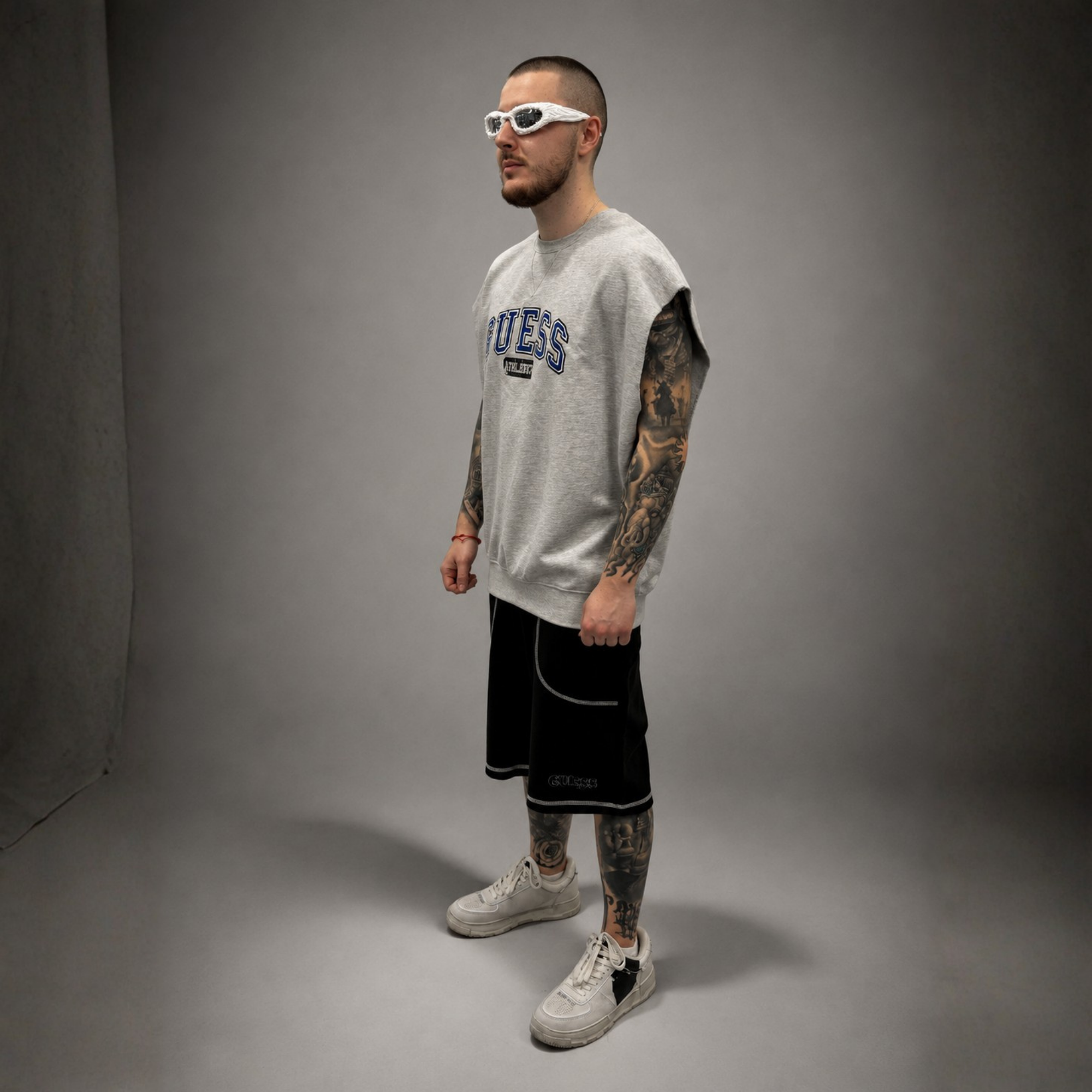 Guess Oversized Sweat Vest Grey