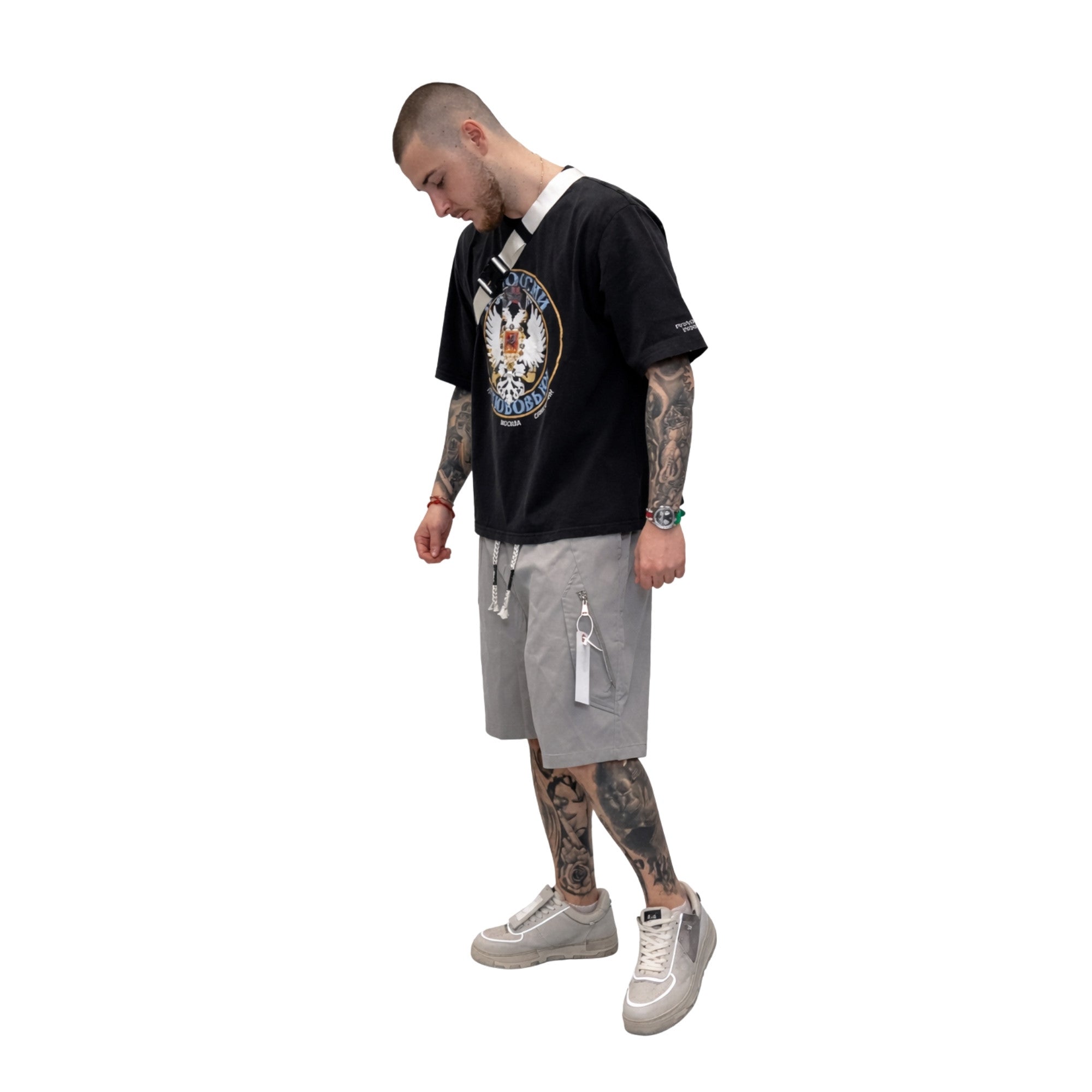 Grey Functional Shorts Zipper