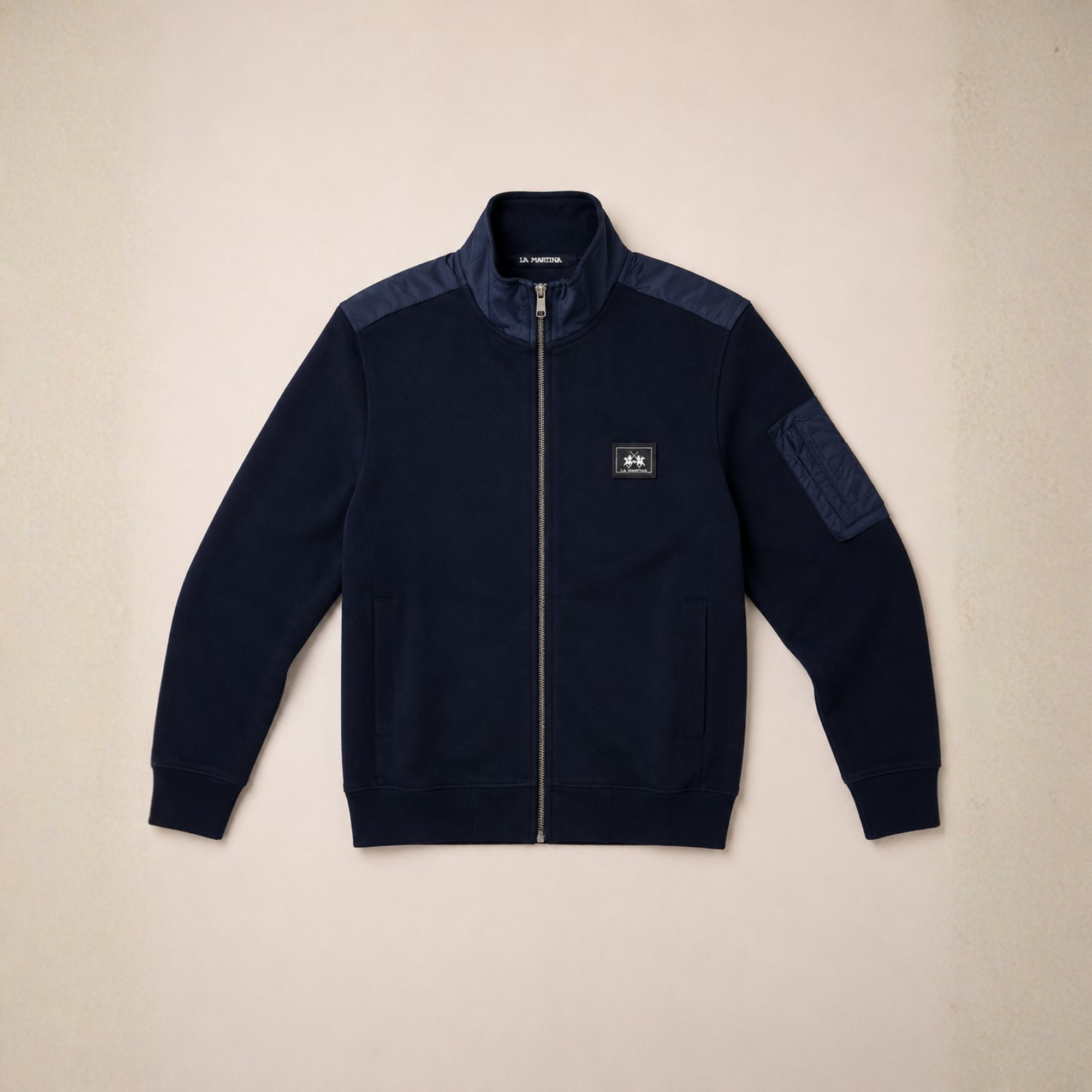 La Martina Zip Sweater Police Blue