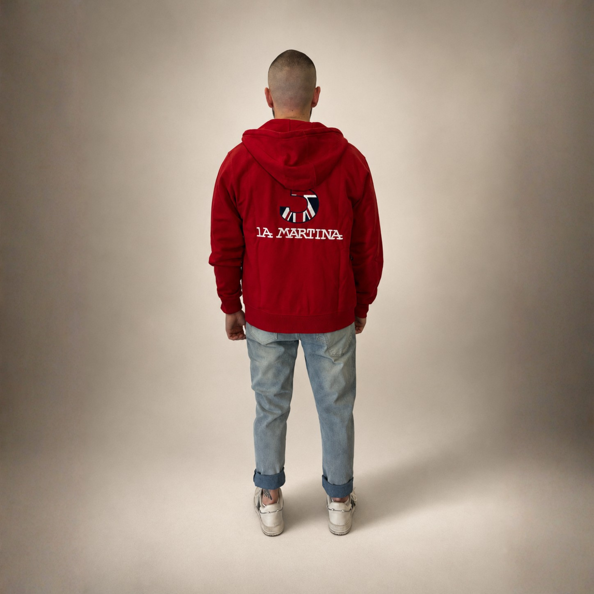 La Martina Zip-Up Hoodie Red