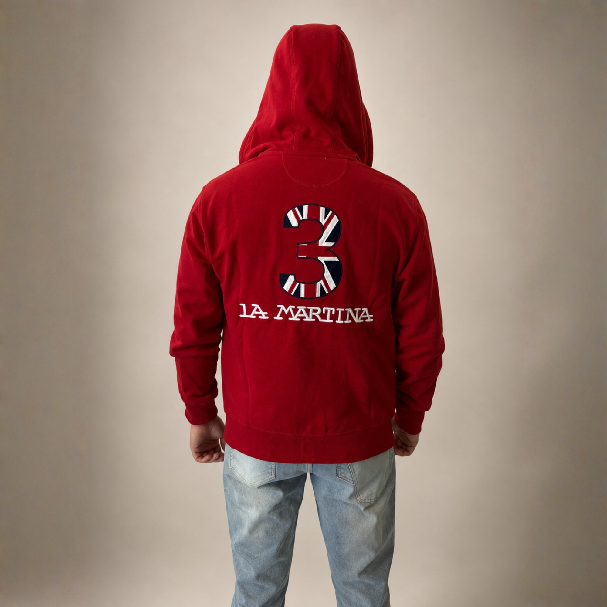 La Martina Zip-Up Hoodie Red