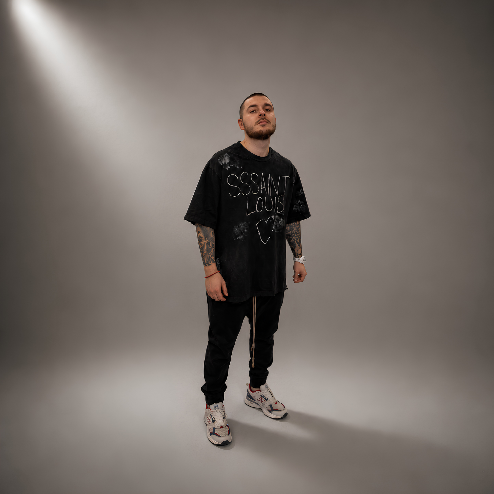 Black T-Shirt Bleached 'St. Luis'