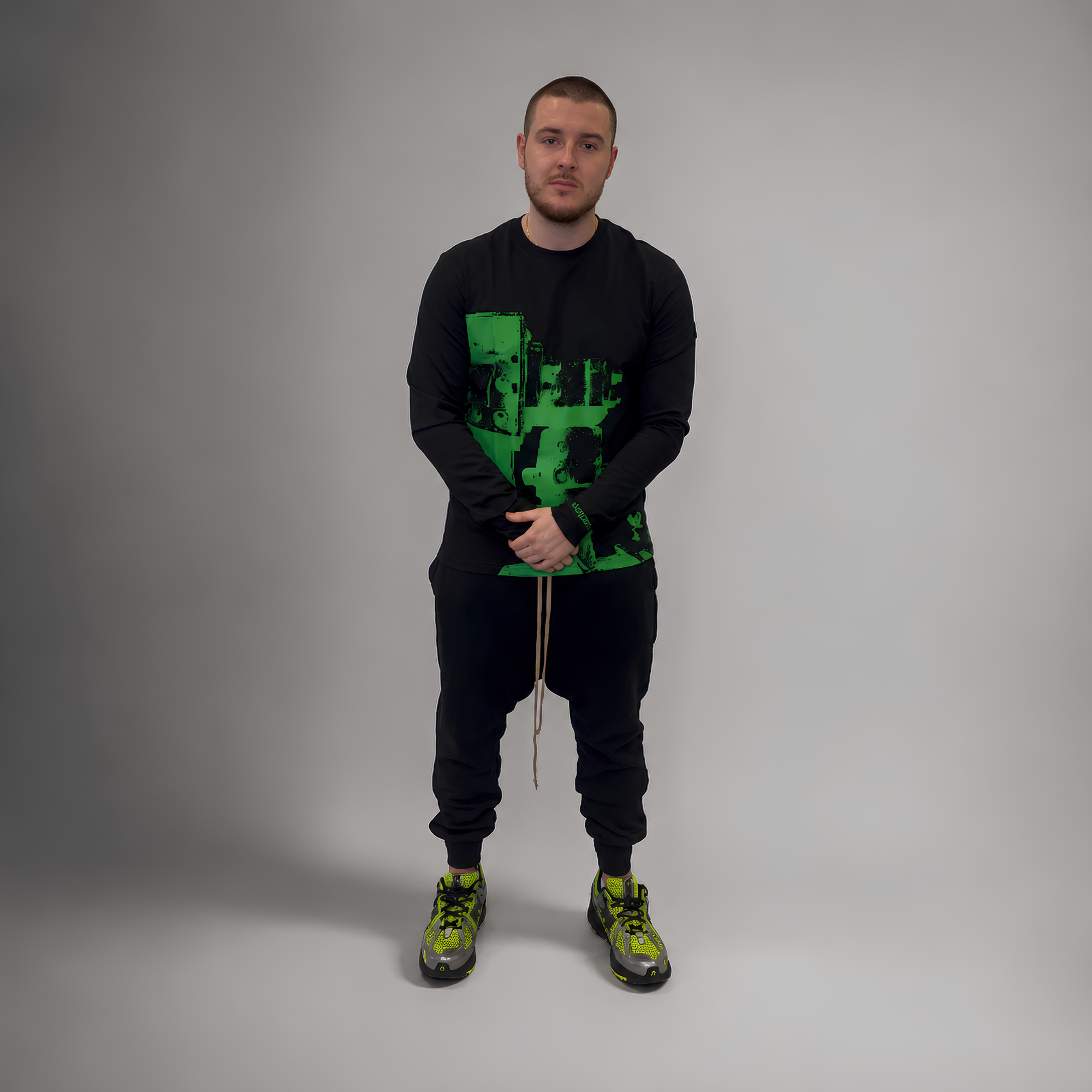 Bikkembergs Long Sleeve T-Shirt Black / Green