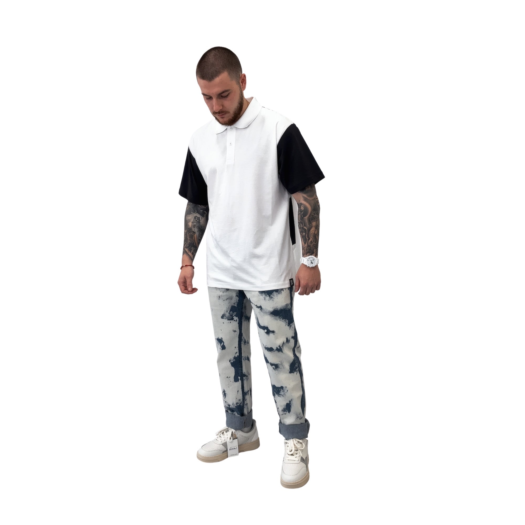 Bikkembergs Back Print Oversized Polo White