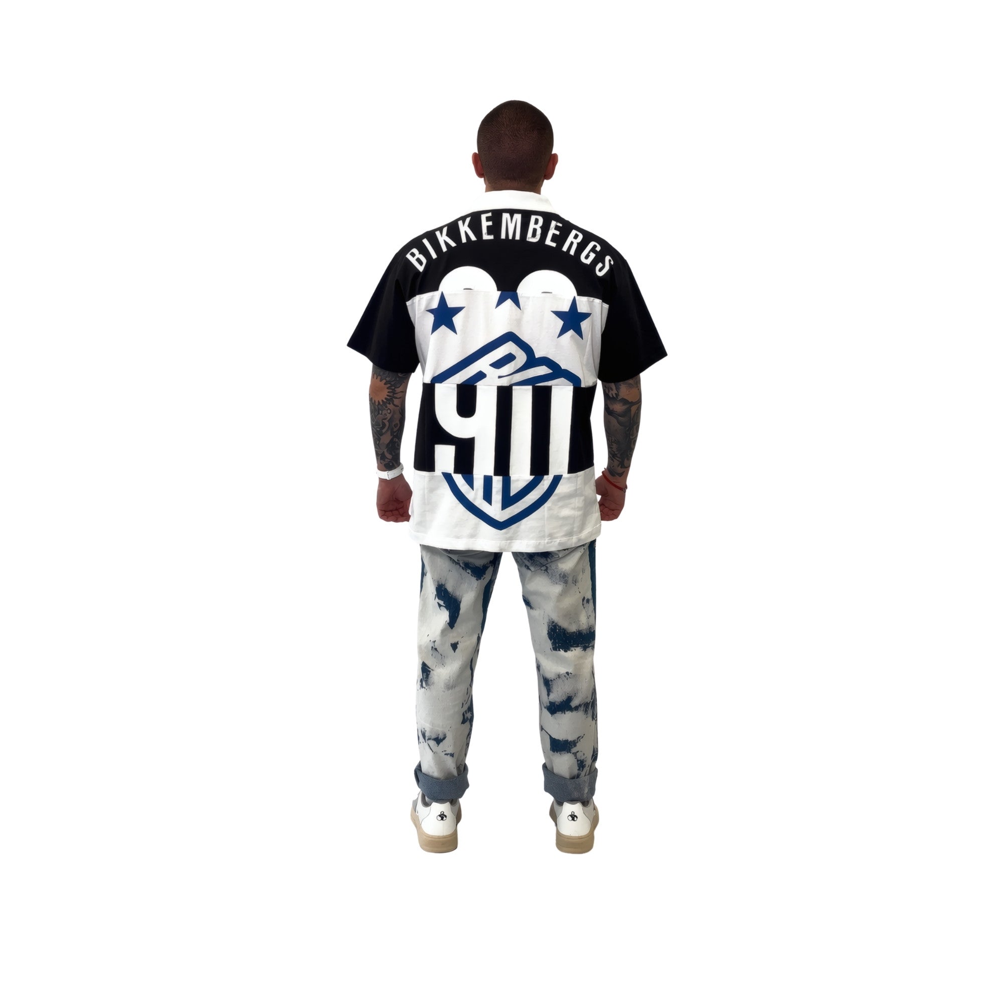 Bikkembergs Back Print Oversized Polo White