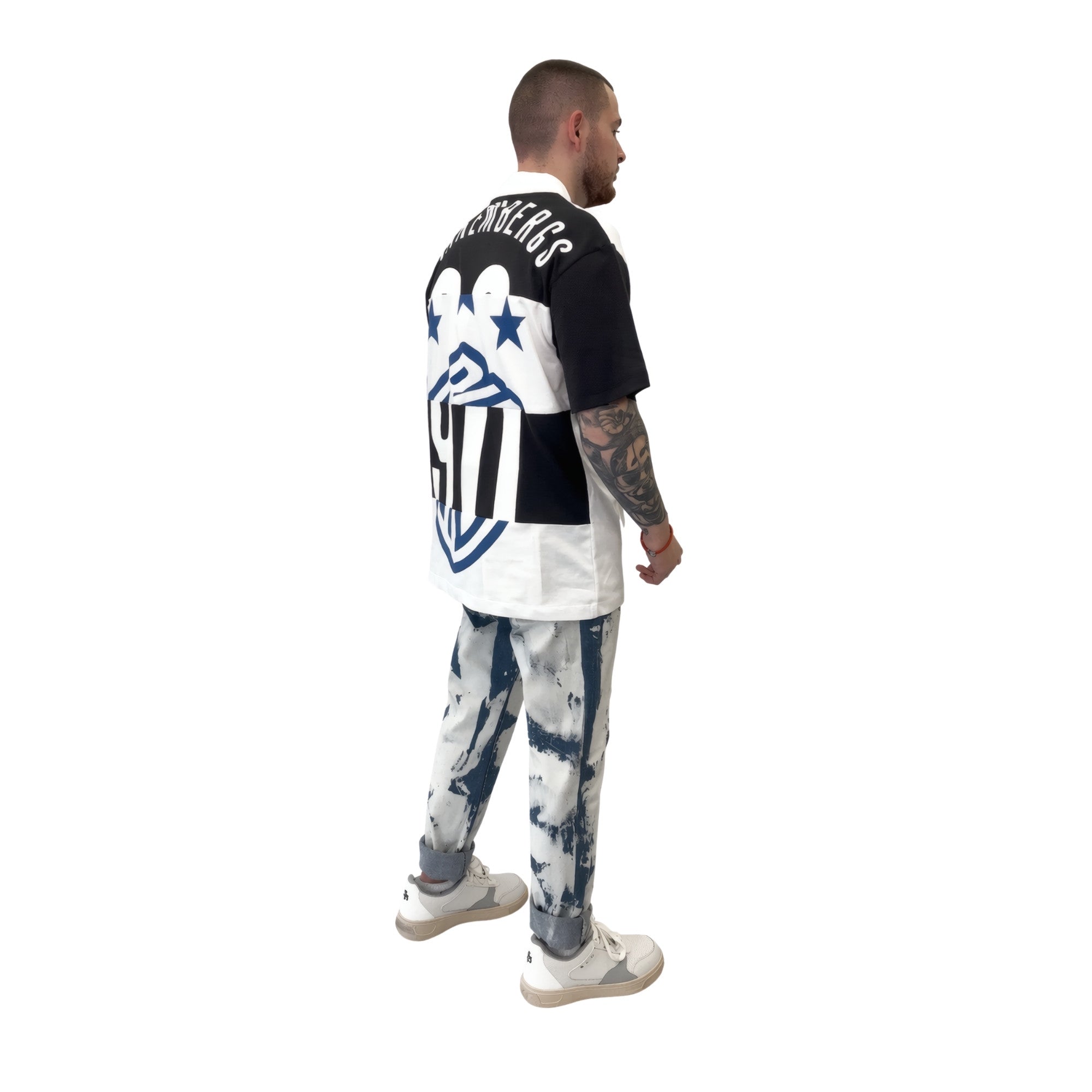 Bikkembergs Back Print Oversized Polo White