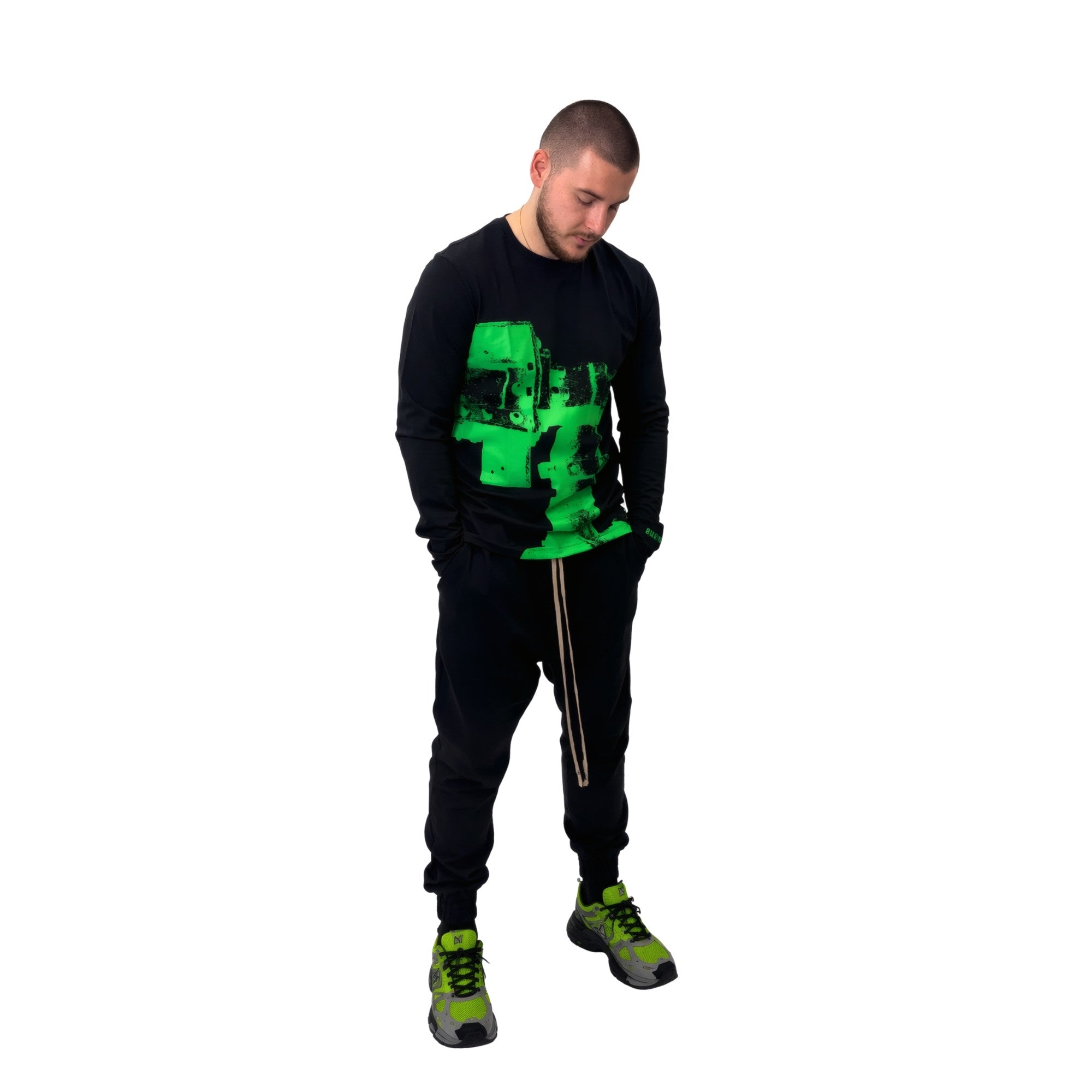 Bikkembergs Long Sleeve T-Shirt Black / Green