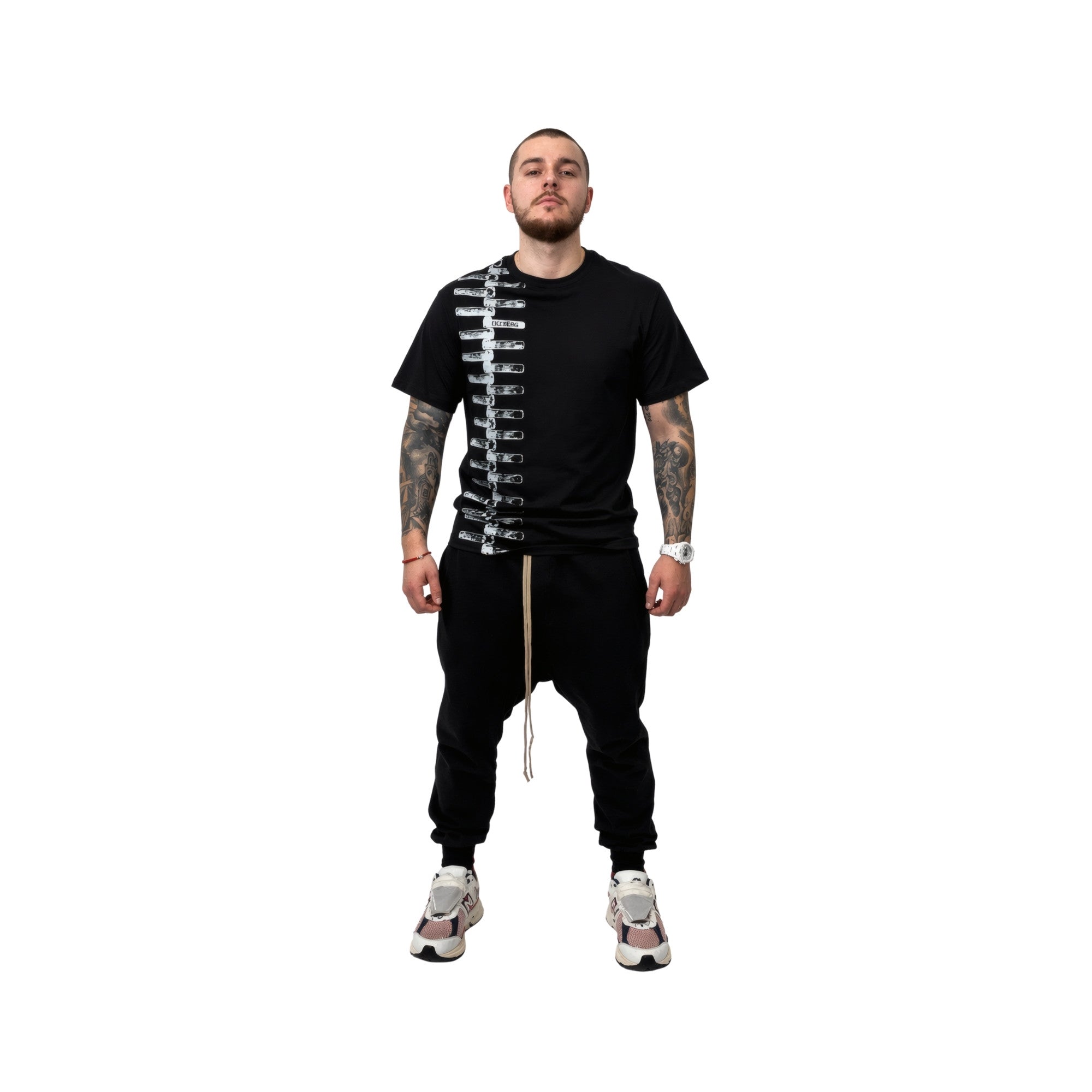 Bikkembergs Zip Detail T-Shirt Black