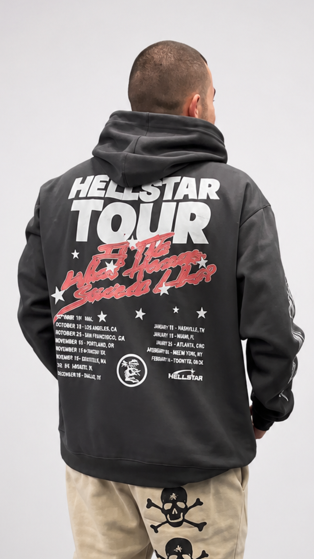 Hellstar Тъмносив суичър с качулка - Алтернативен изглед