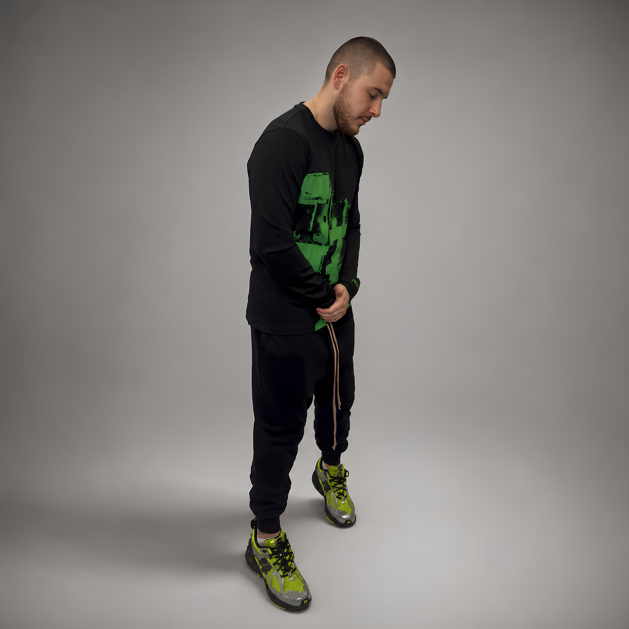 Bikkembergs Long Sleeve T-Shirt Black / Green