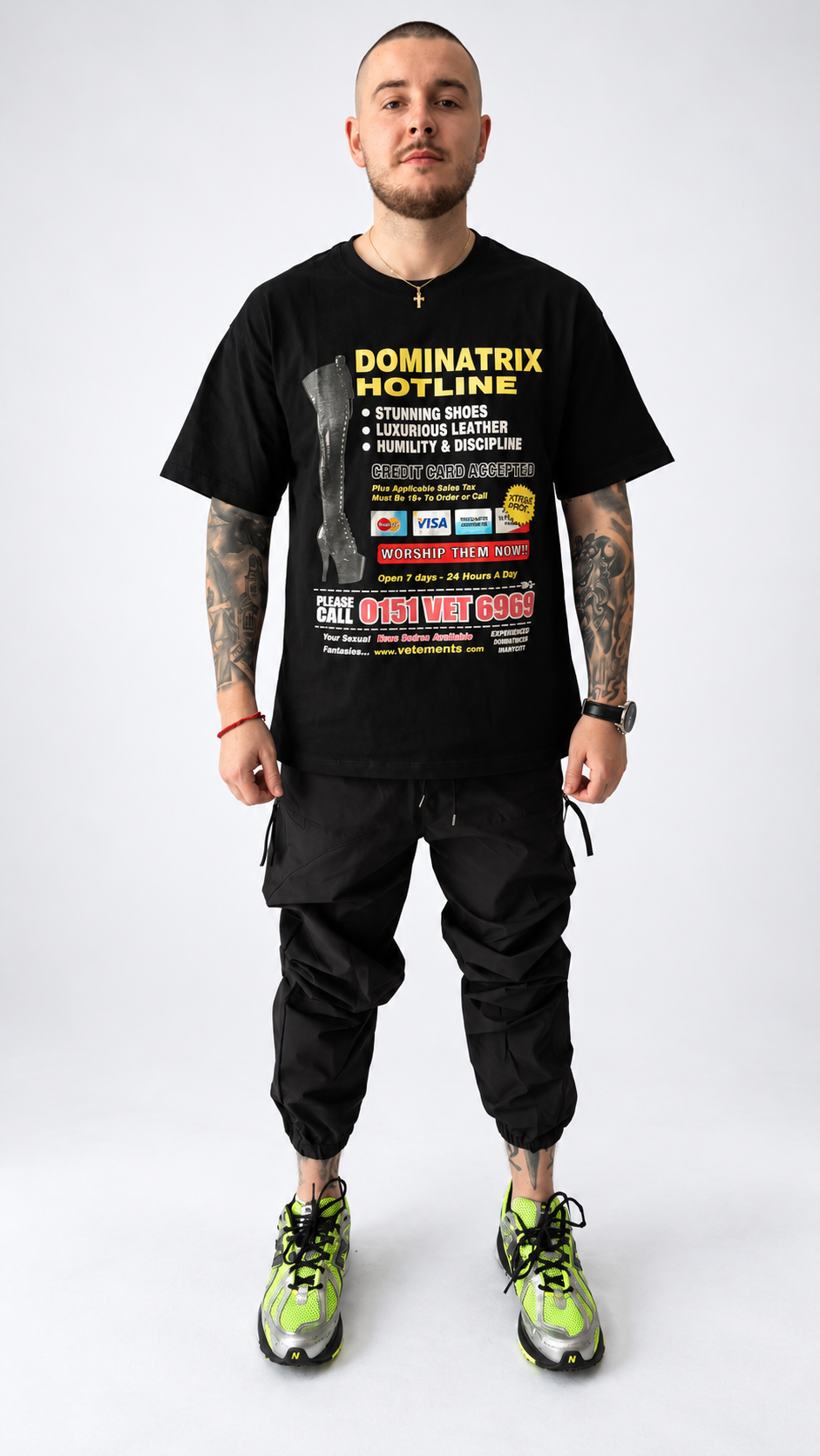 Vetements Dominatrix Hotline Black T-Shirt
