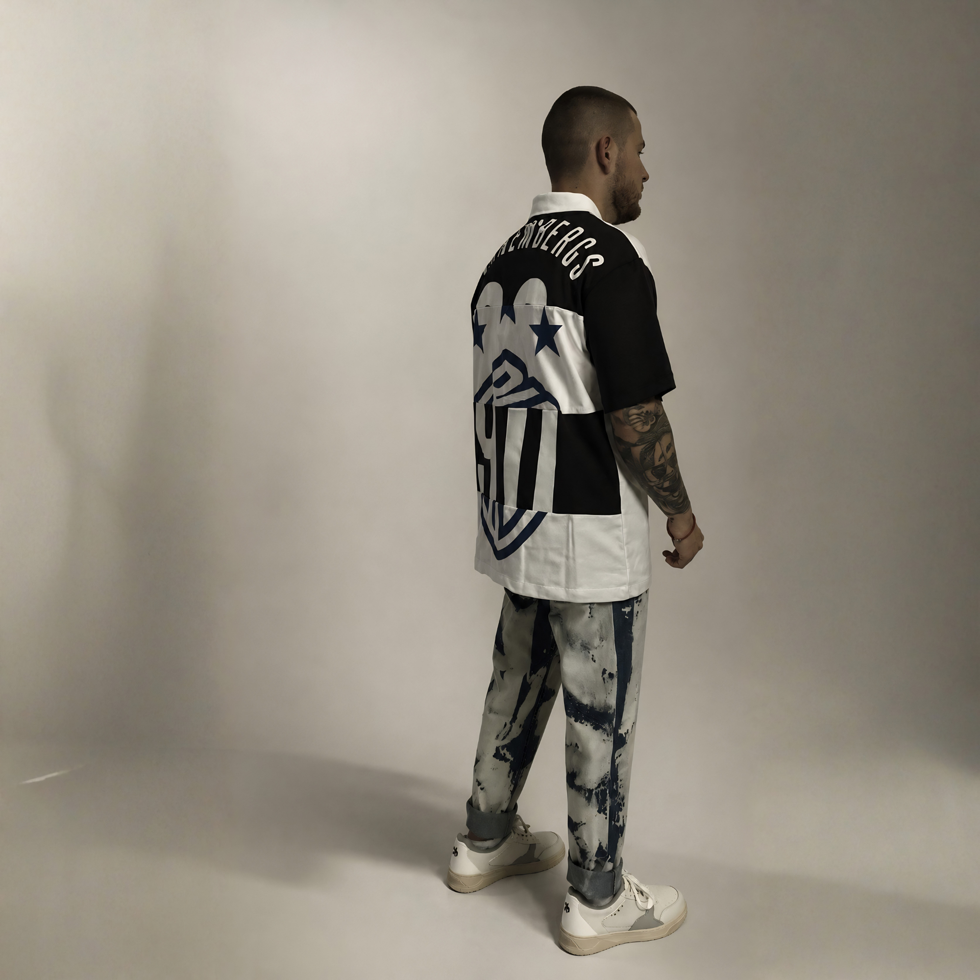 Bikkembergs Back Print Oversized Polo White