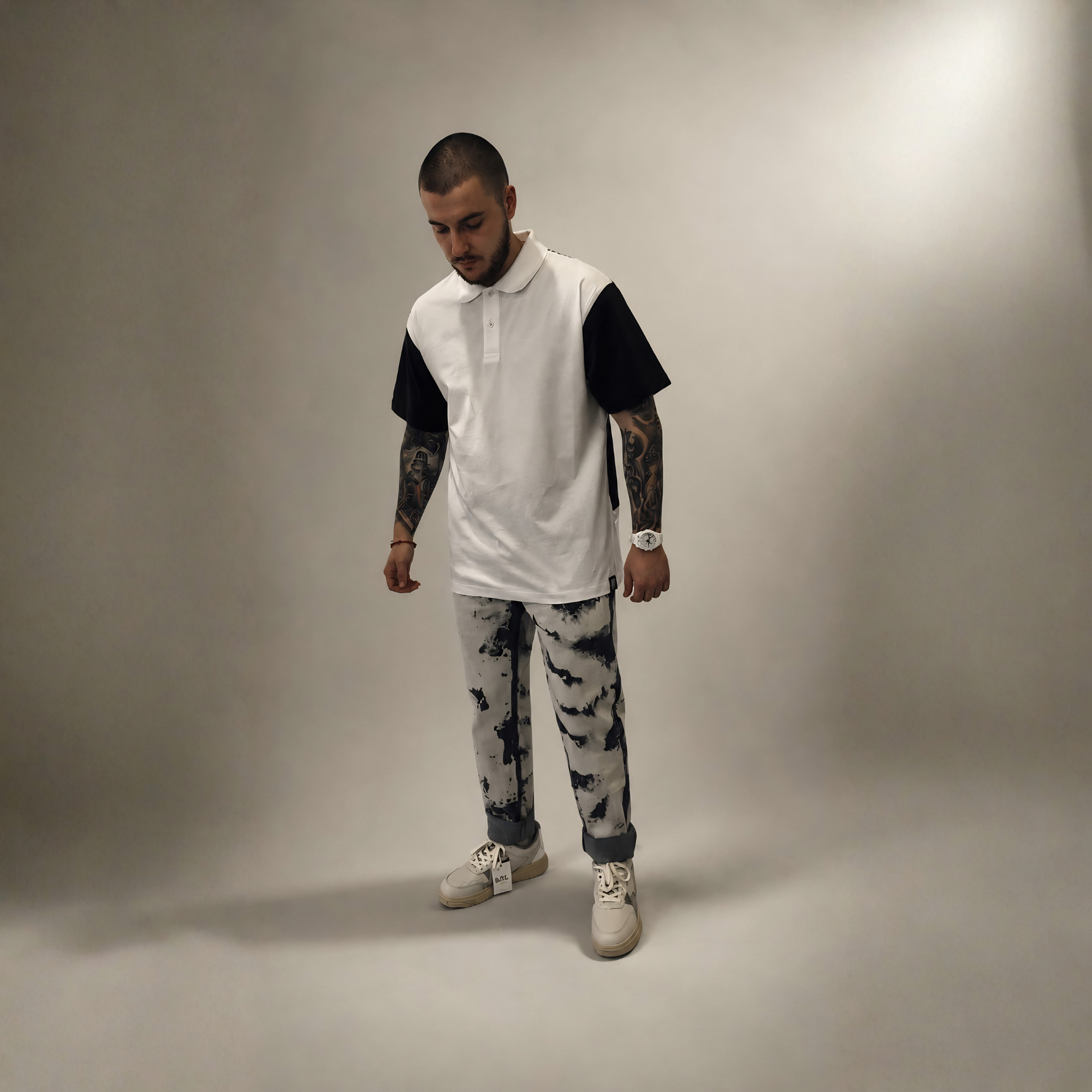 Bikkembergs Back Print Oversized Polo White