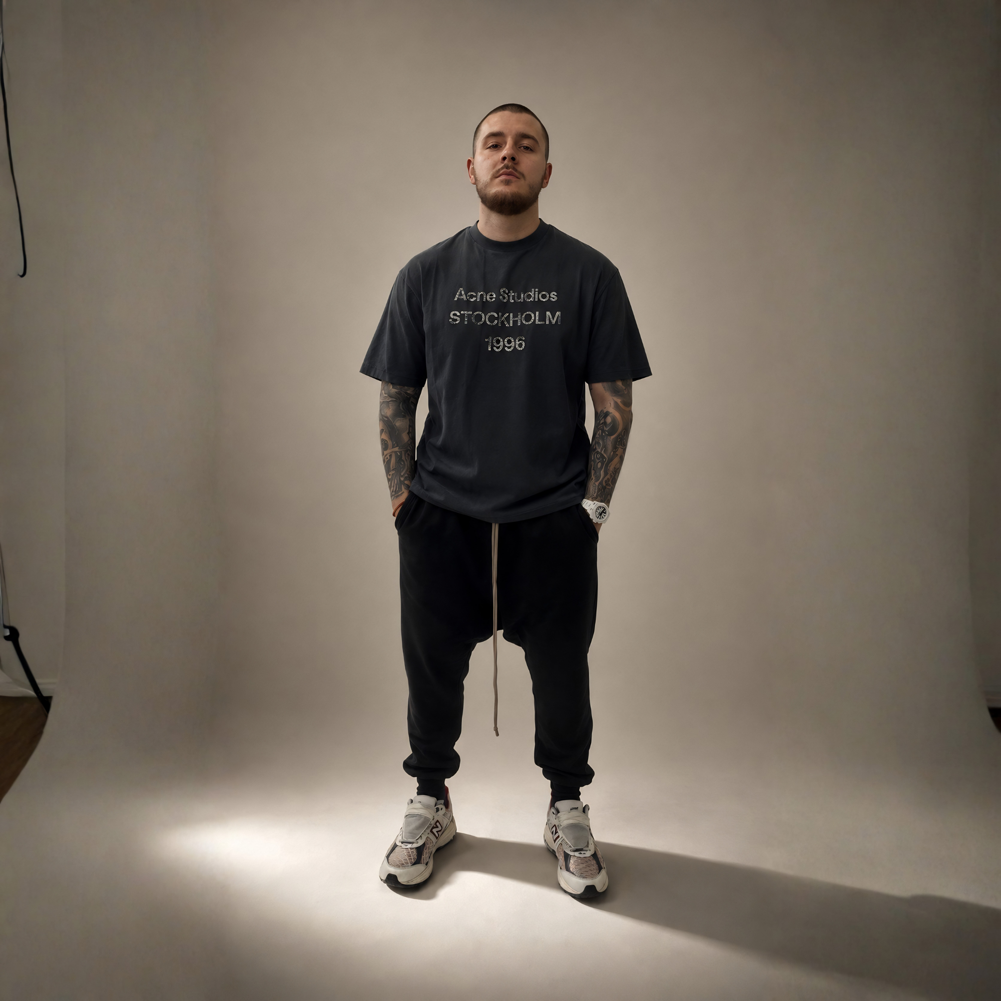Acne Distressed T-Shirt Blue