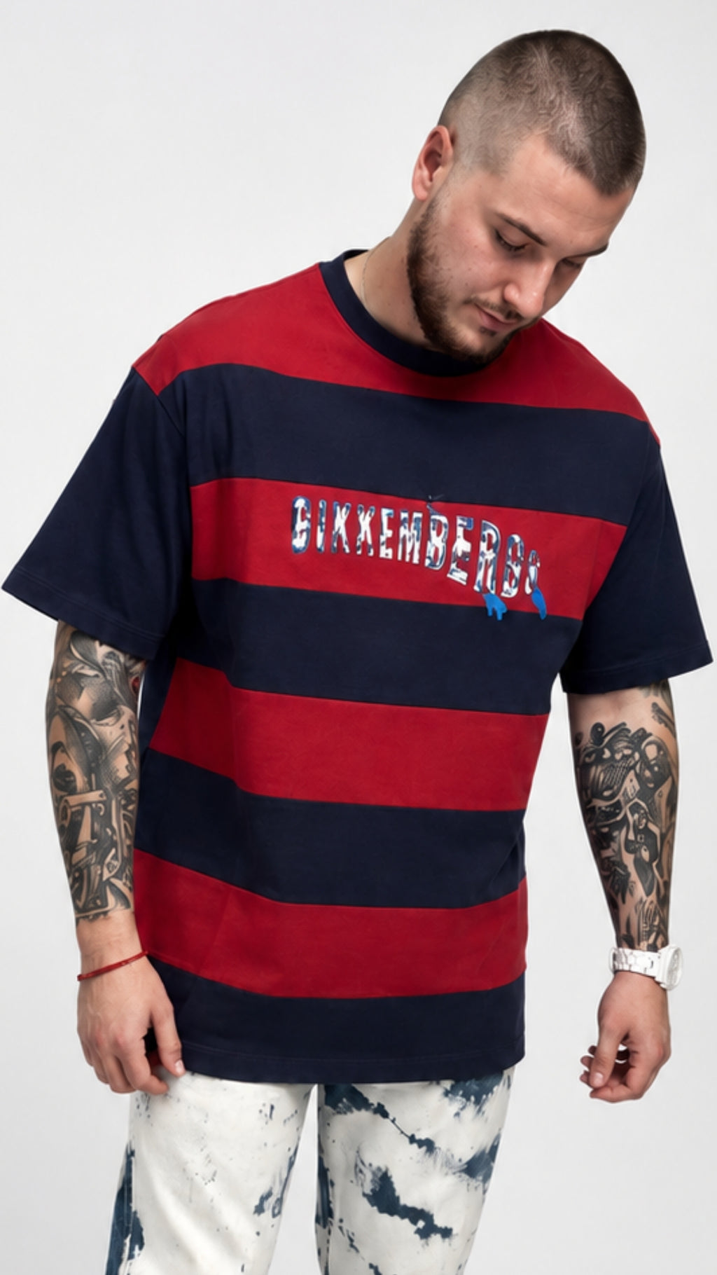 Bikkembergs Червено-синя тениска