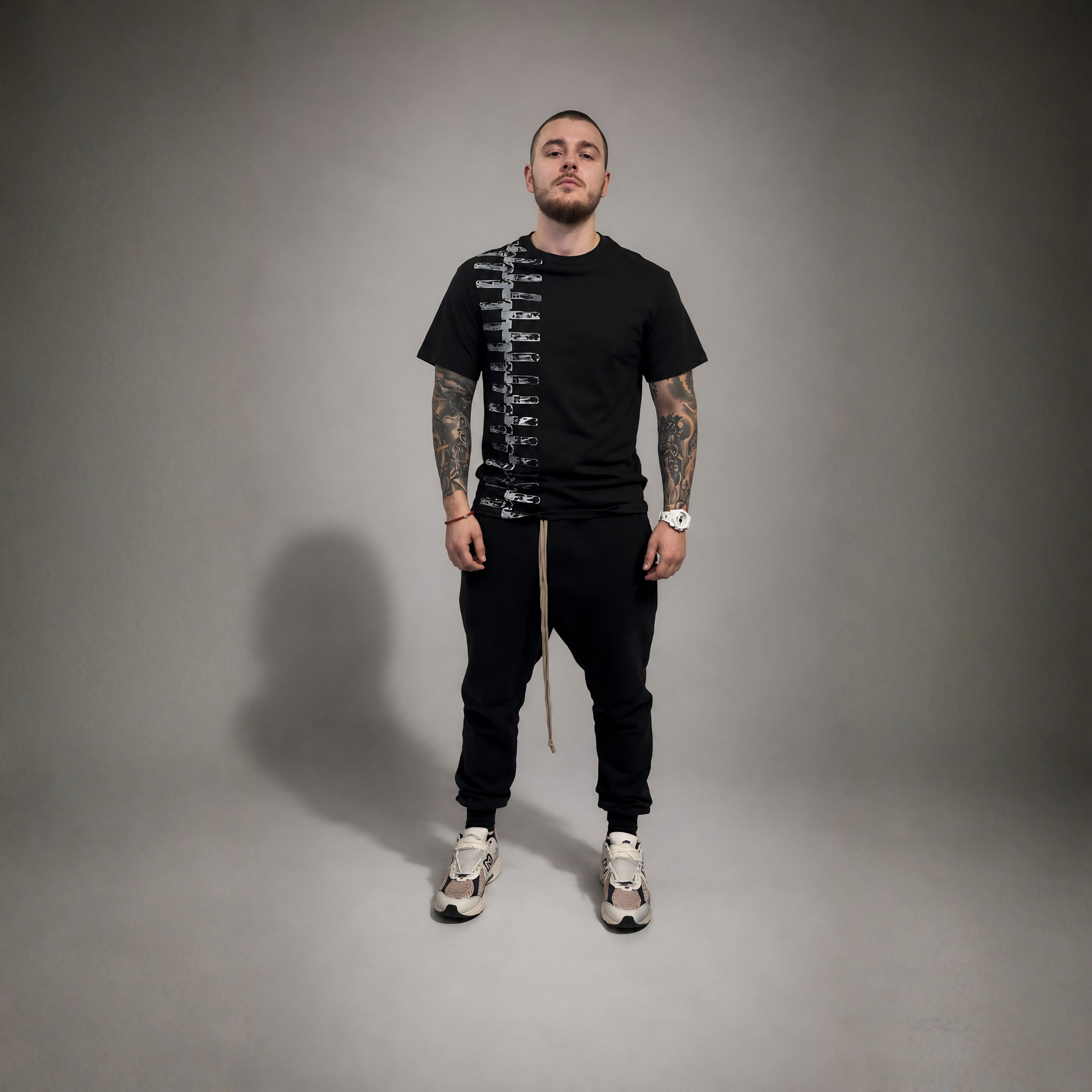 Bikkembergs Zip Detail T-Shirt Black