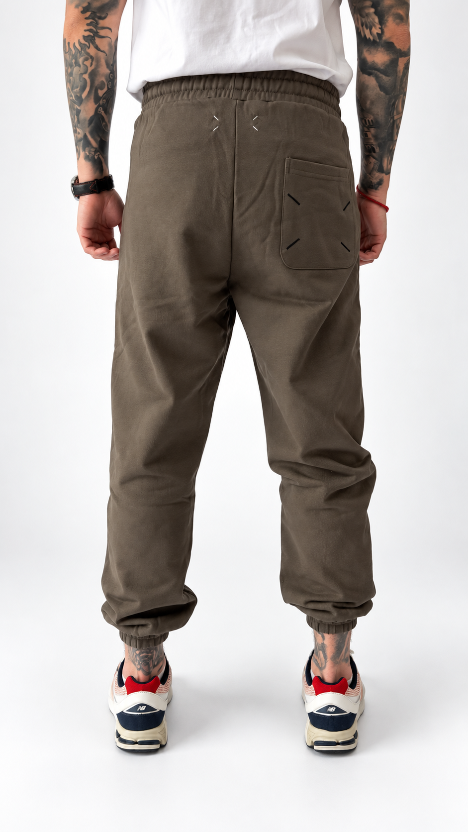 MM6 Numbers Print Taupe Sweatpants
