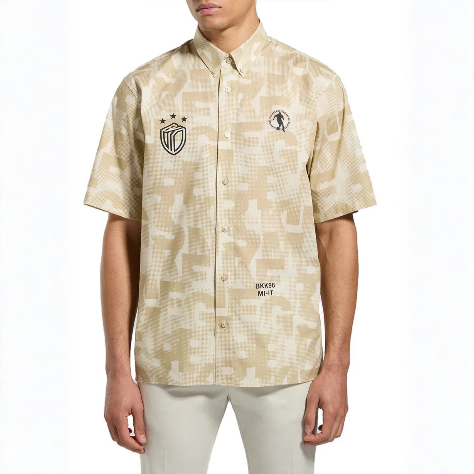 Bikkembergs Short Sleeve Shirt Beige