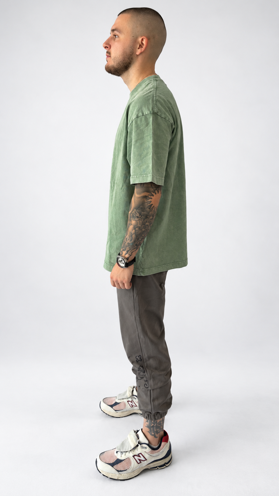 MM6 Numbers Logo Washed Green T-Shirt