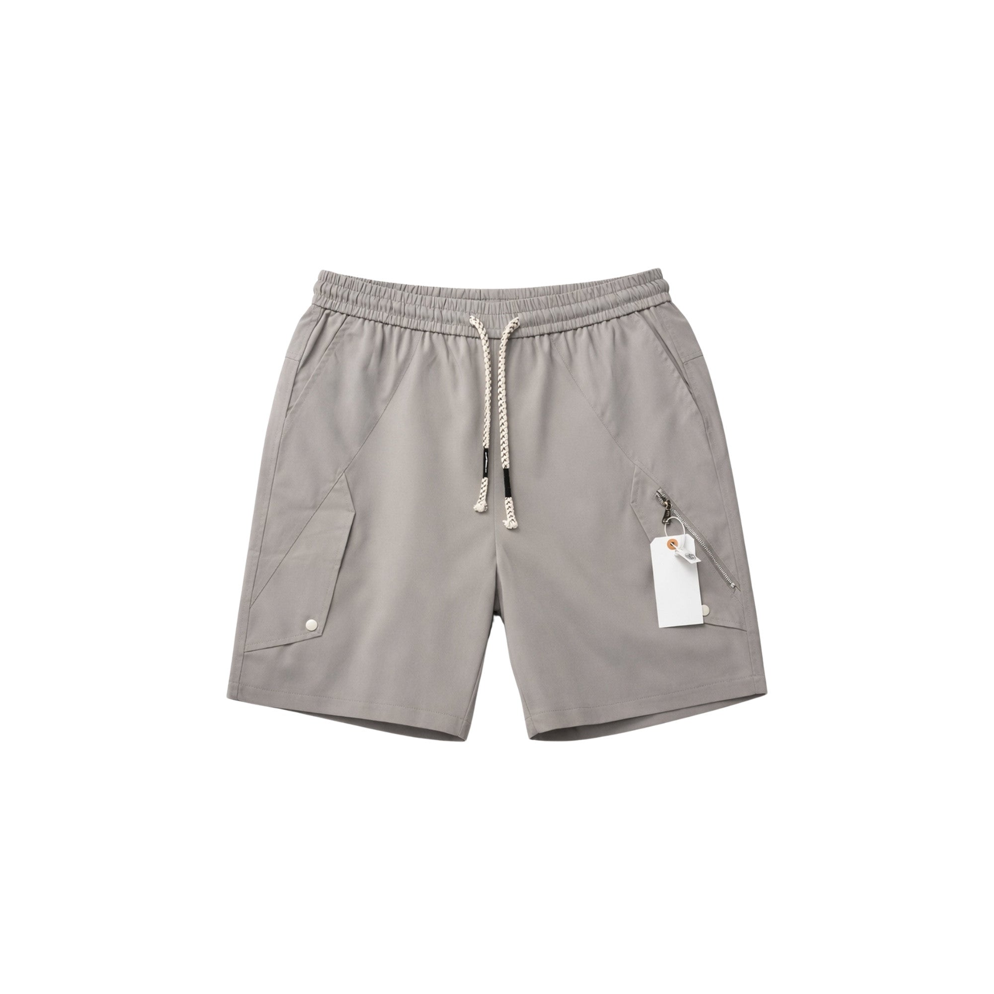 Grey Functional Shorts Zipper