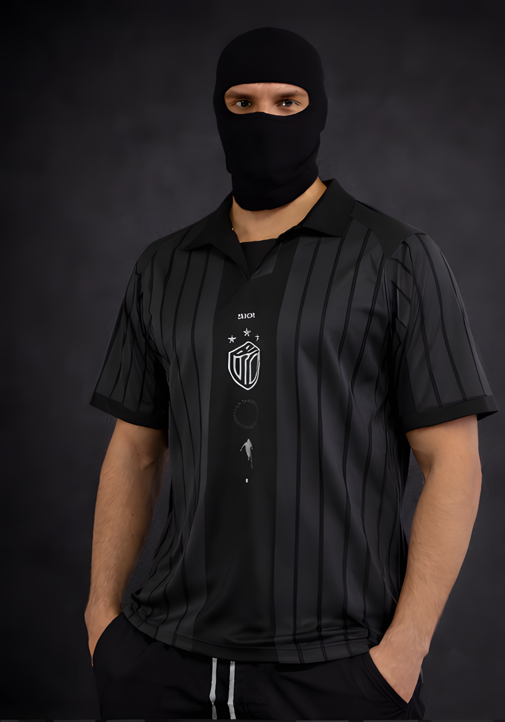 BIKKEMBERGS - BLACK SOCCER POLO