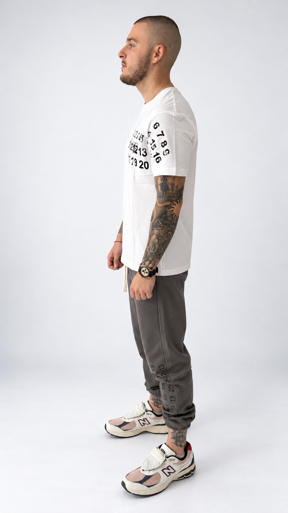 MM6 Distressed Numbers White T-Shirt