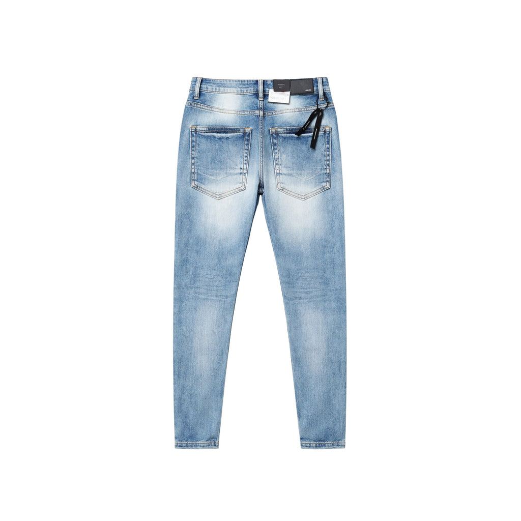 AMIRI Slim Fit Jeans Blue with Patches