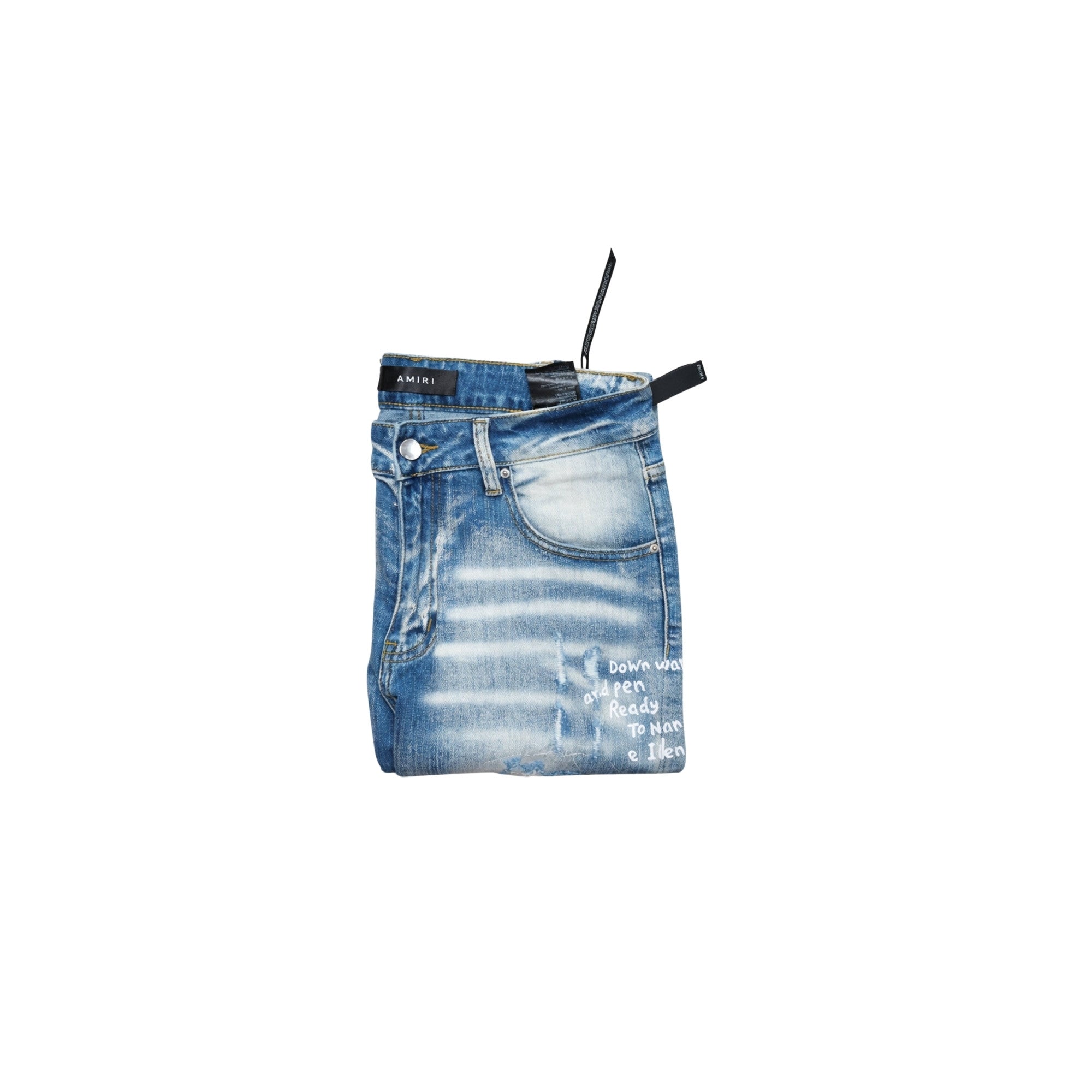 AMIRI Slim Fit Jeans Blue with Patches