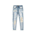 AMIRI Slim Fit Jeans Blue with Patches