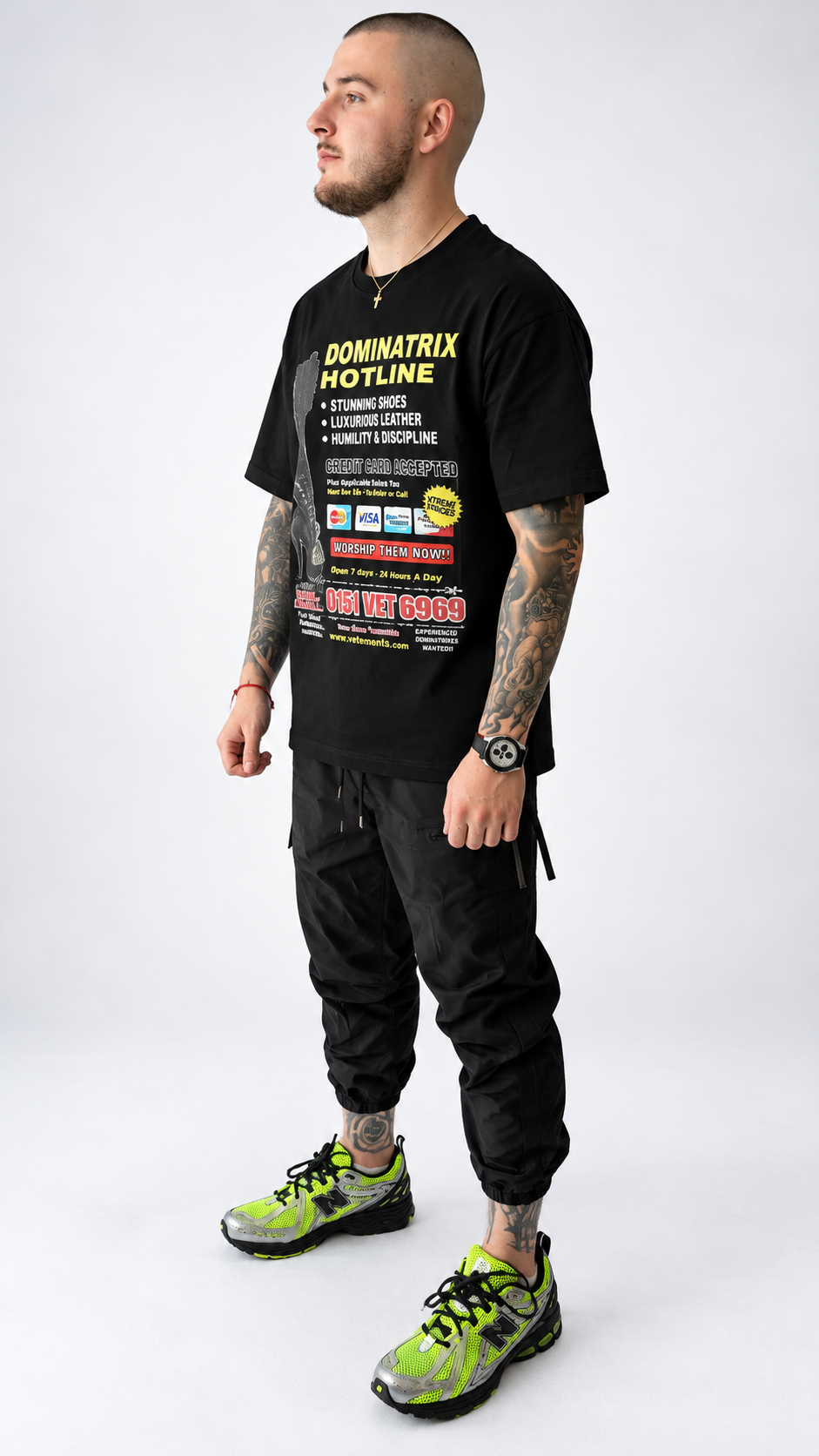 Vetements Dominatrix Hotline Black T-Shirt