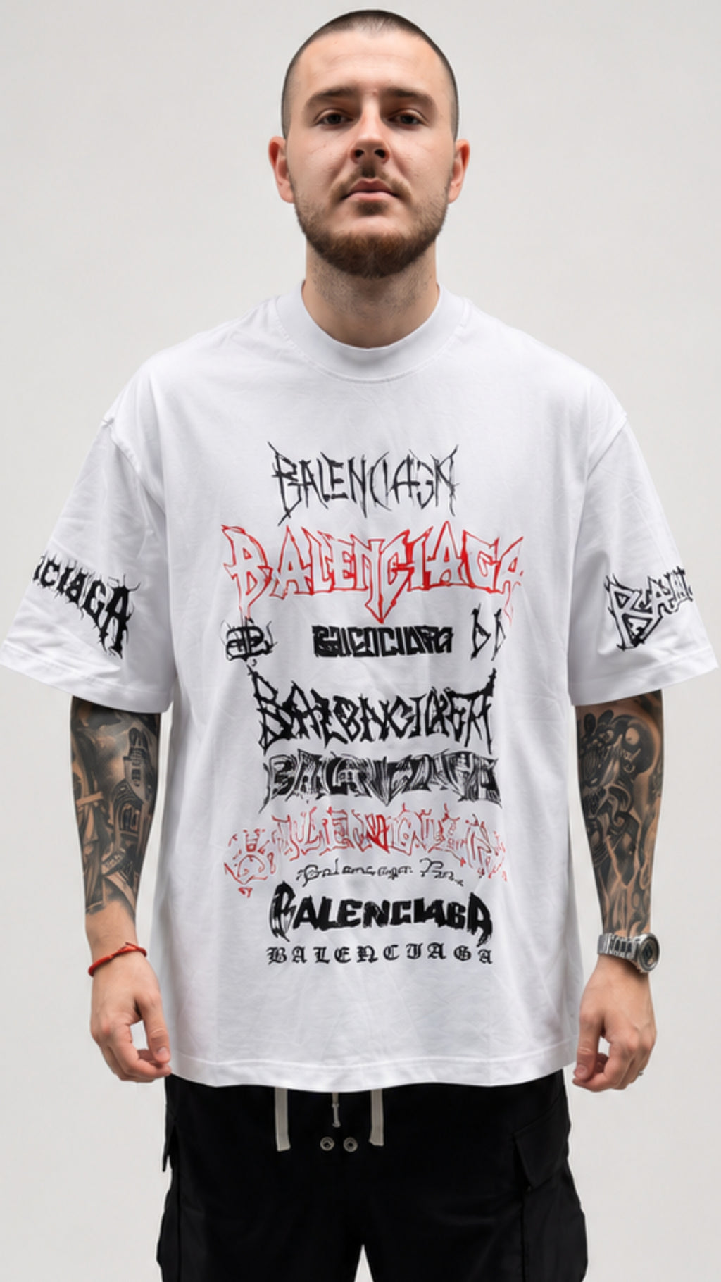 Balenciaga Бяла тениска с лого