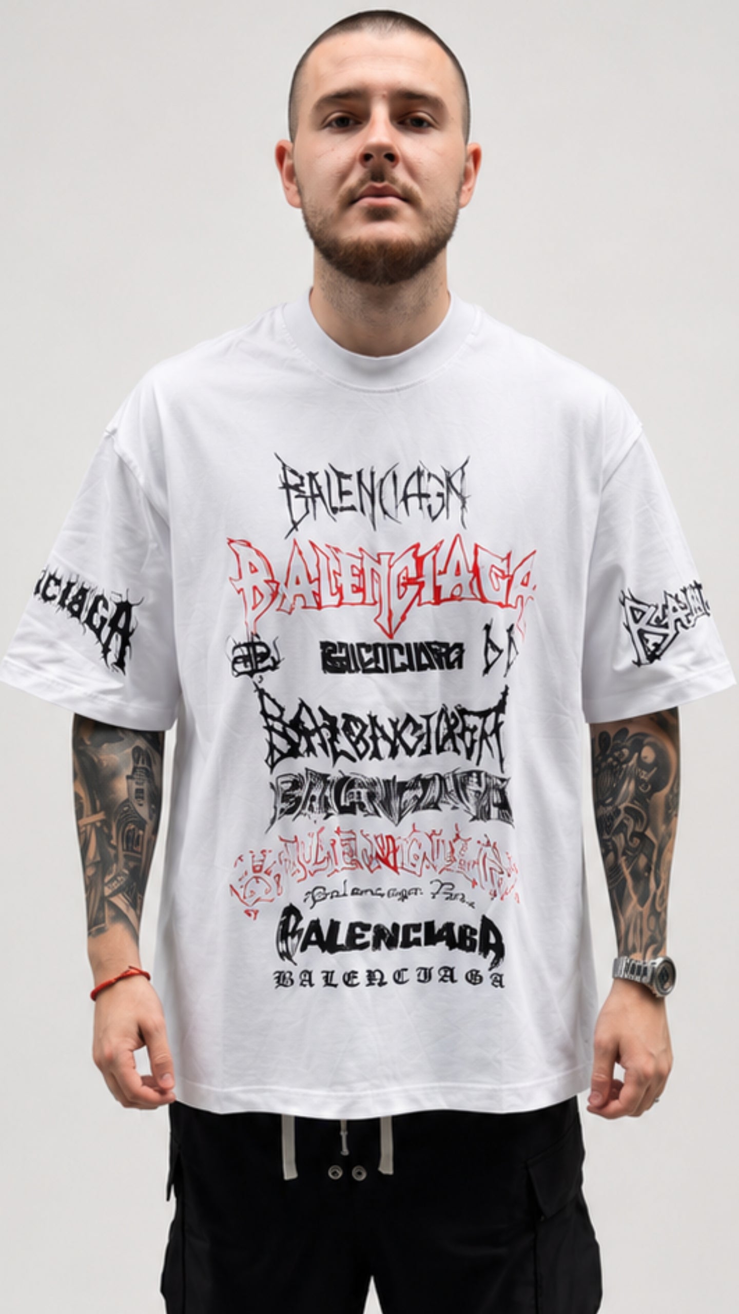 Balenciaga Бяла тениска с лого