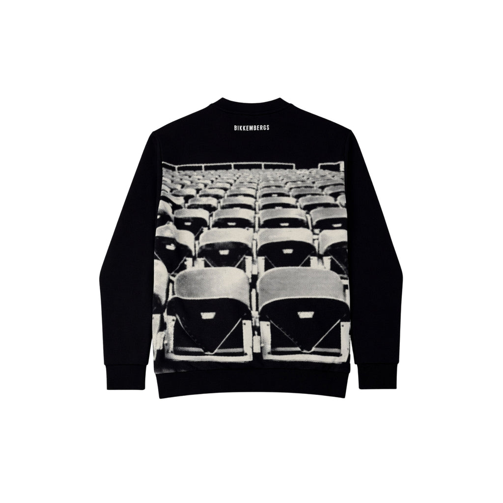 Bikkembergs Stadium Printed Sweater Black