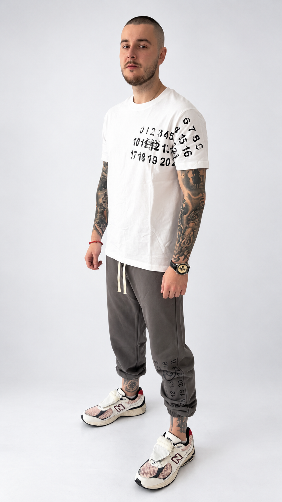 MM6 Distressed Numbers White T-Shirt