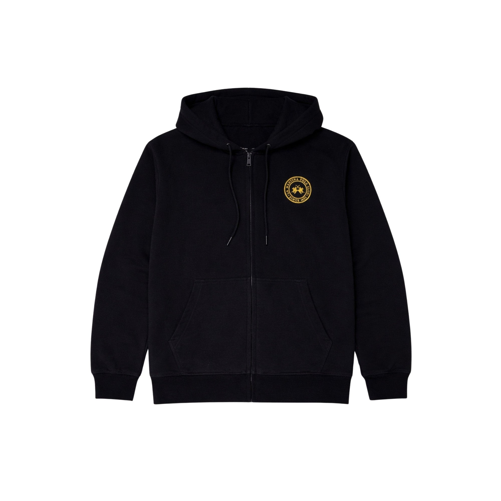La Martina Zip-Up Hoodie Black / Gold
