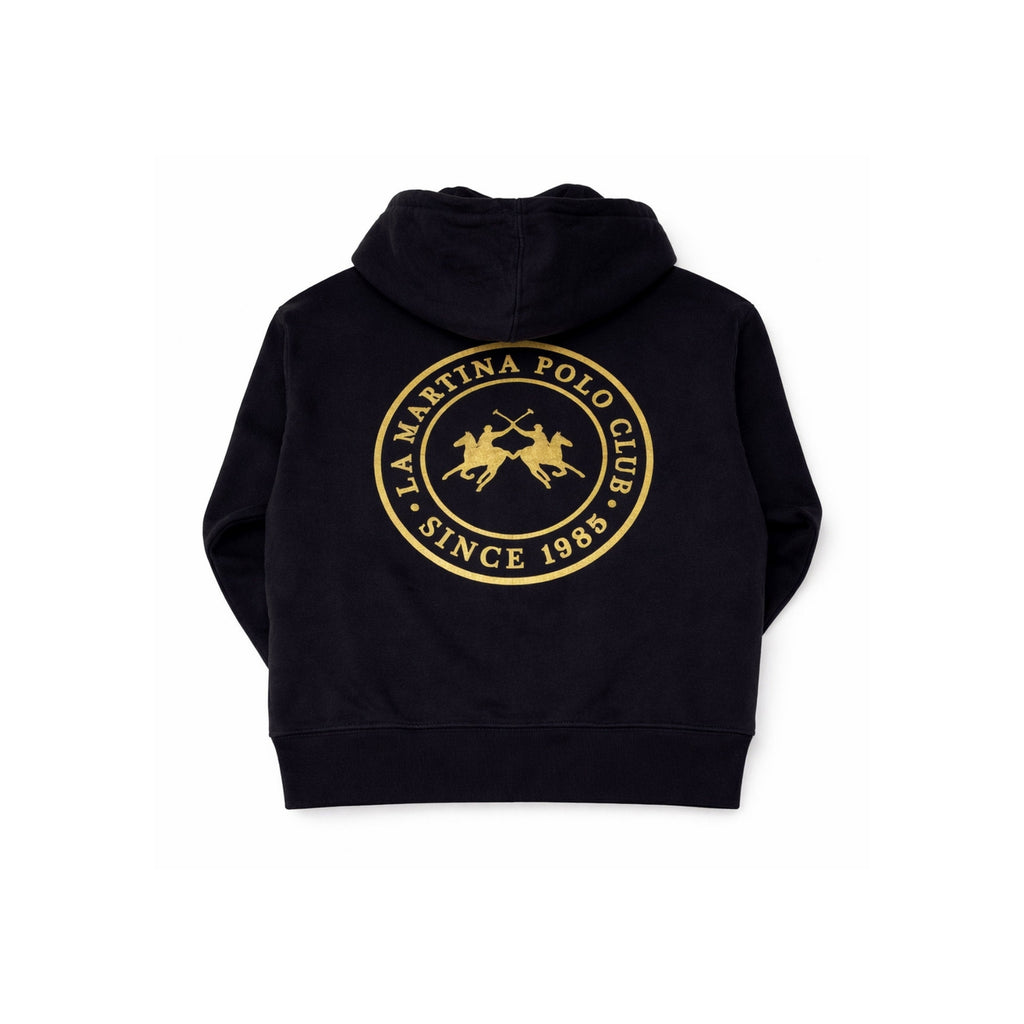 La Martina Zip-Up Hoodie Black / Gold
