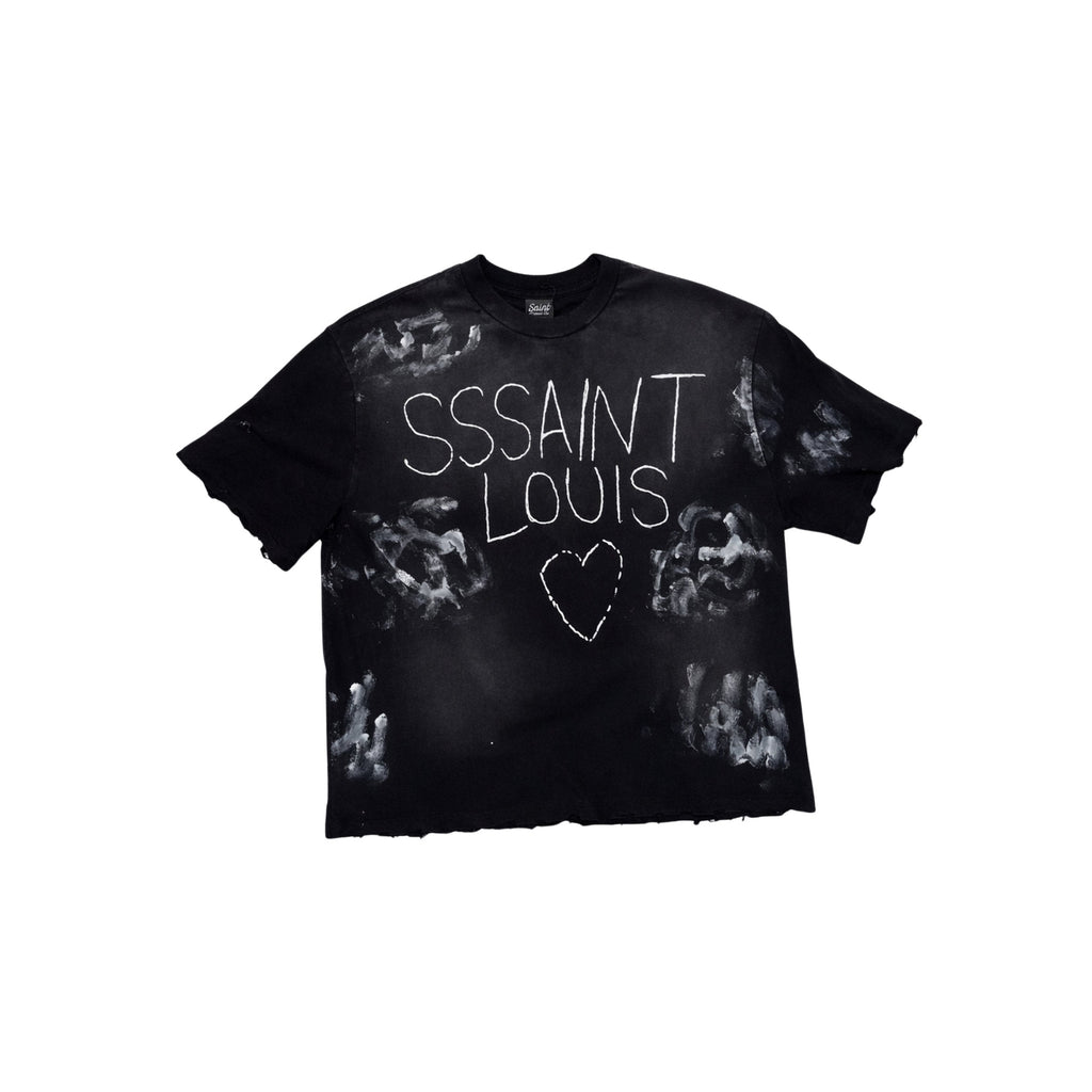 Black T-Shirt Bleached 'St. Luis'