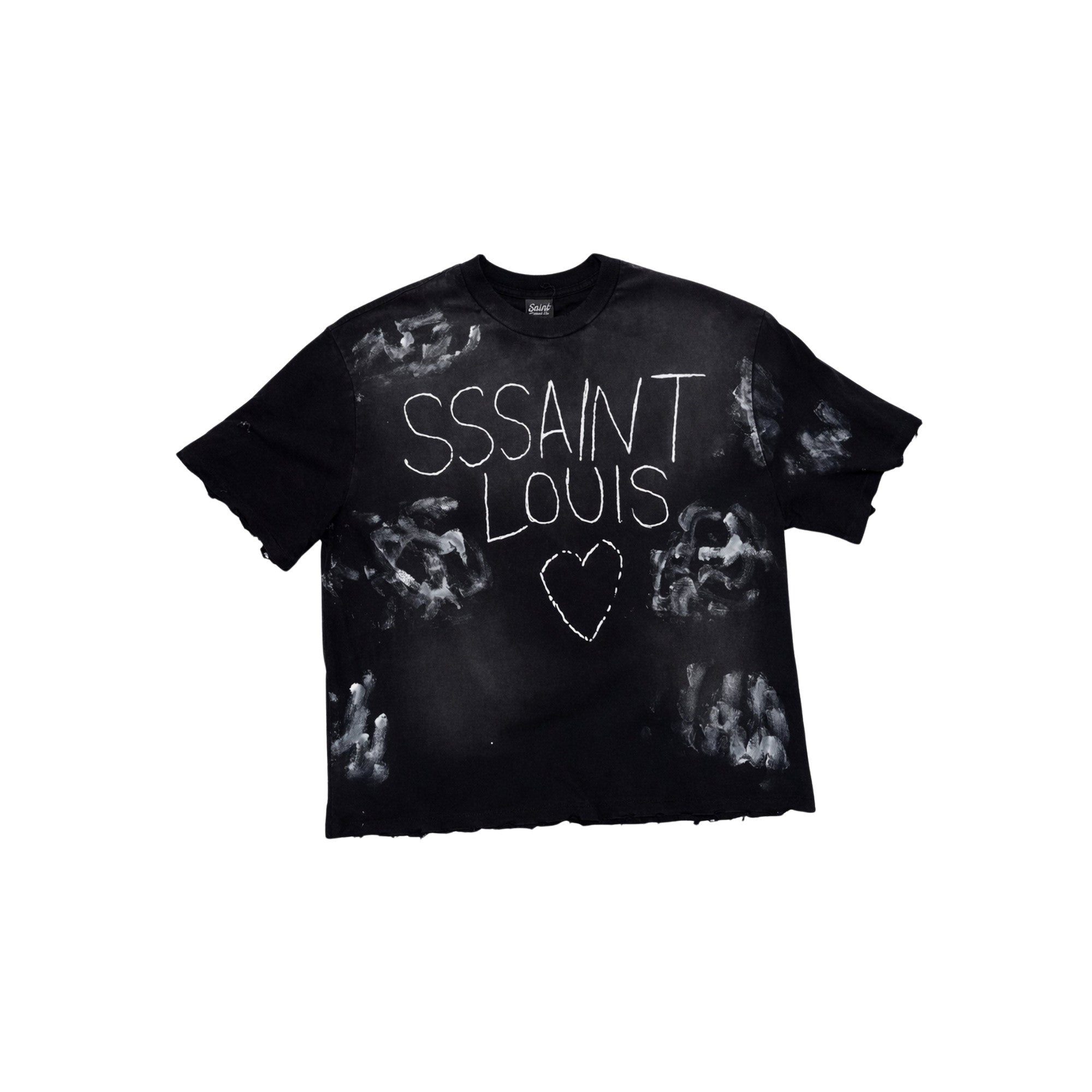 Black T-Shirt Bleached 'St. Luis'